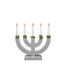 Adventsljusstake Båge 5-armad Grå Konstsmide